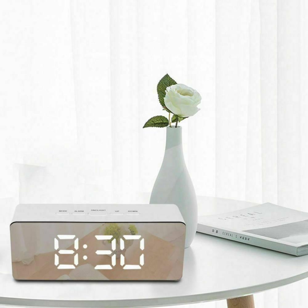 LED Digital Clock Display Desk Table Temperature Alarm Time Modern Home Decor - Office Catch