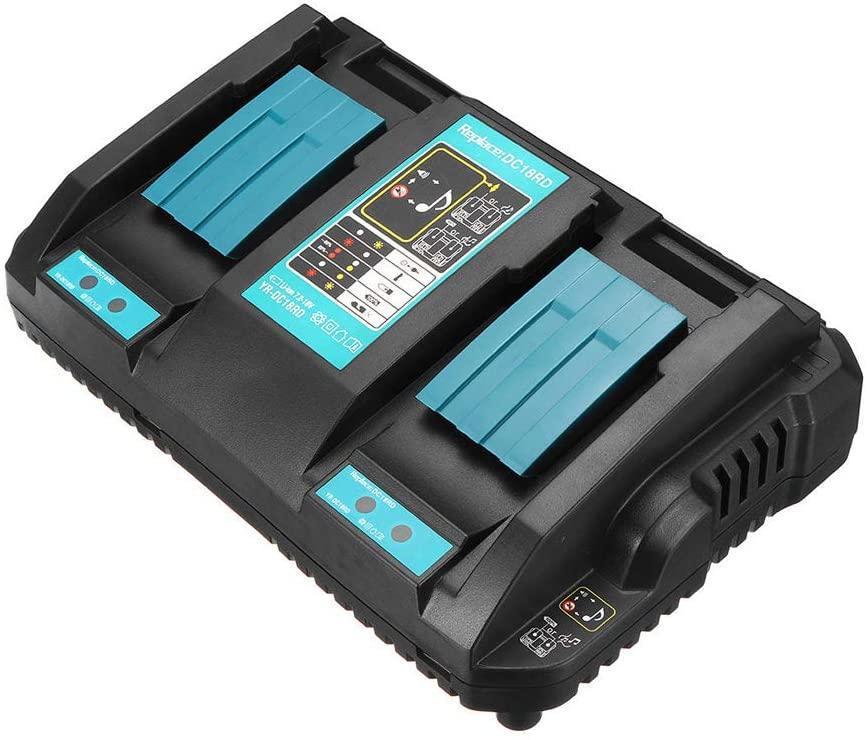 Makita Compatible Dual Port 14.4V-18V Rapid Fast Battery Charger for BL1850 BL1860 etc - Office Catch