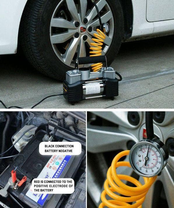 Portable 12V Car Air Compressor Tyre Pump Deflator 4wd Inflator Auto 150 PSI - Office Catch