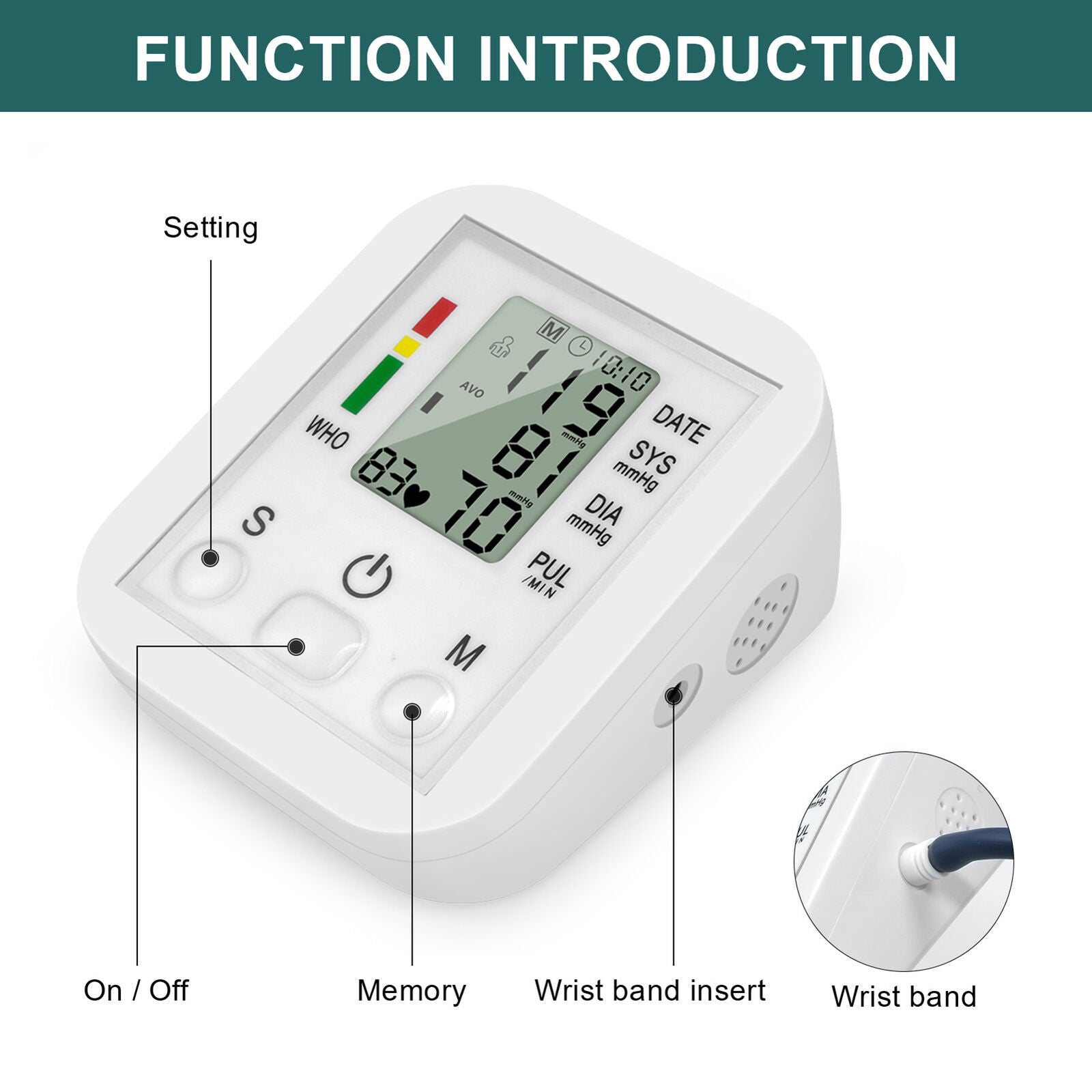 Portable Blood Pressure Monitor Heart Rate Monitor - Office Catch
