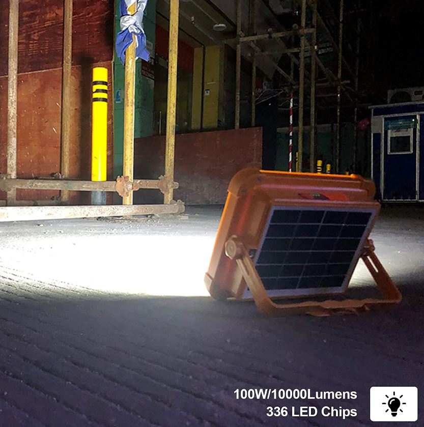Portable Led Work Solar Light IP66 with Stepless Brightness Job Site Battery Rechargeable led Floor Light for Power Failure Emergency Worklight Car Repair (Orange) - Office Catch
