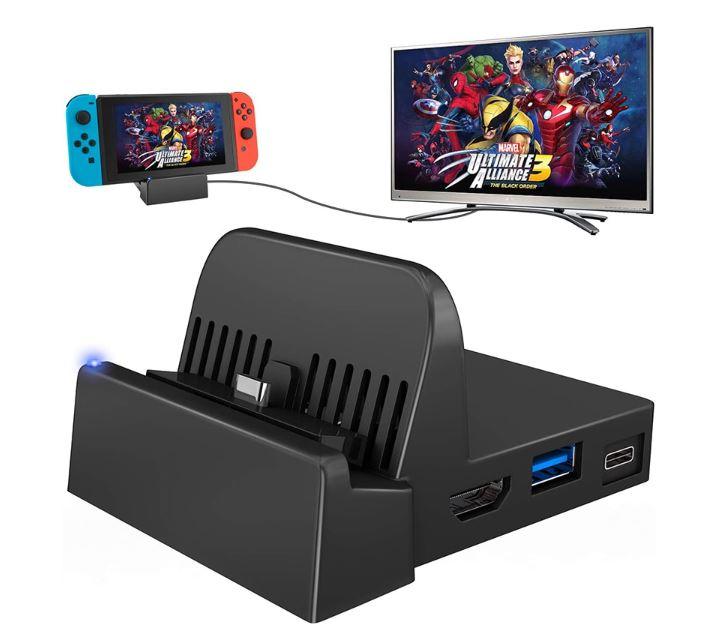 Portable Mini Switch TV Docking Station Charging Stand Replacement for Nintendo Switch Dock Set - Office Catch