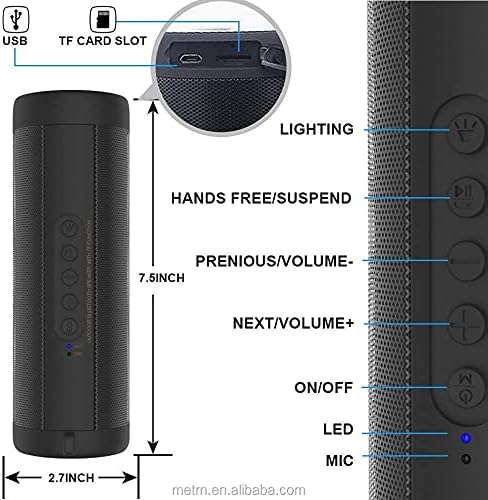 Portable Wireless Bluetooth Stereo Music Waterproof Speaker for iPhone Samsung - Office Catch