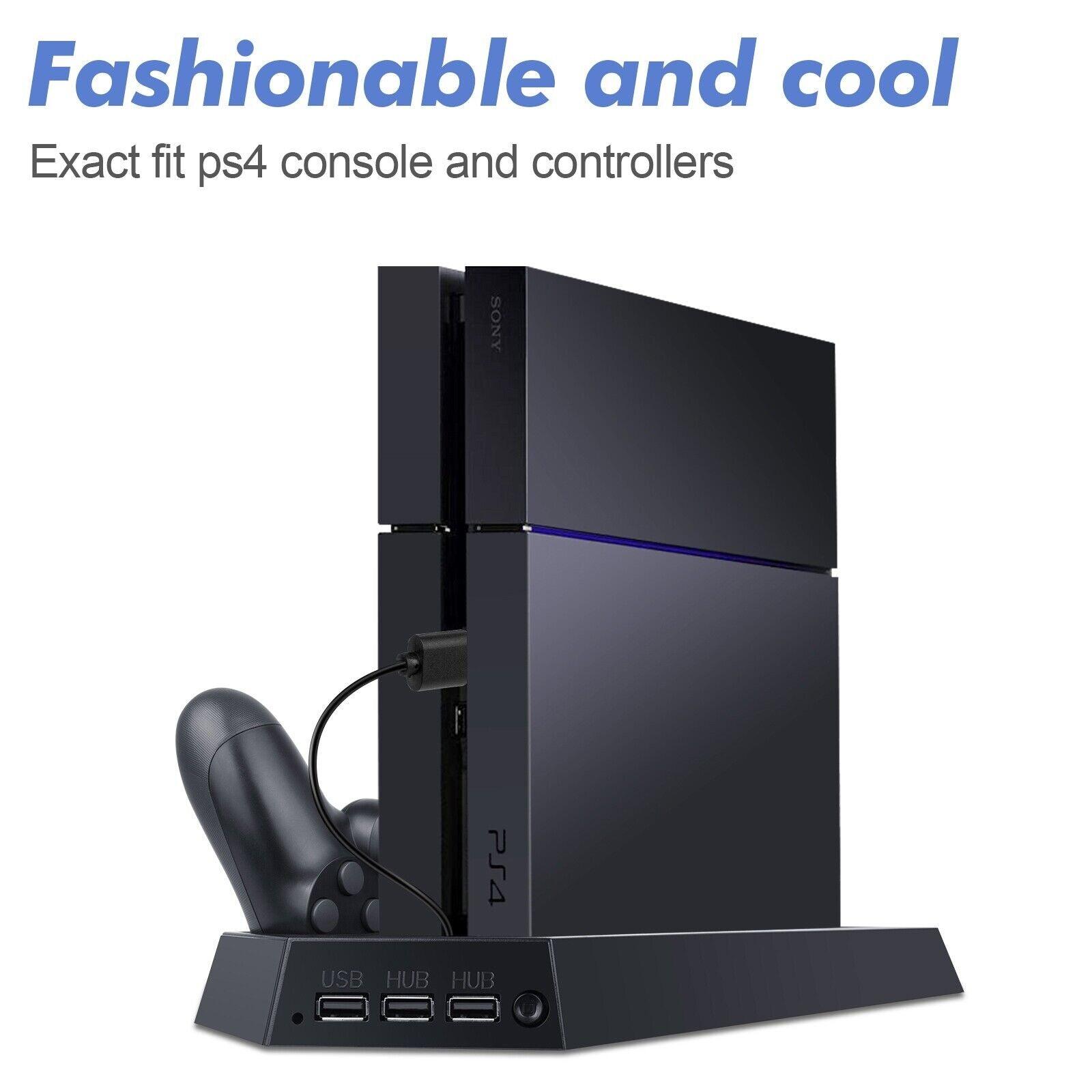 PS4 Stand Cooling Fan for PlayStation PS4 Dual Controller Charging Dock Vertical - Office Catch
