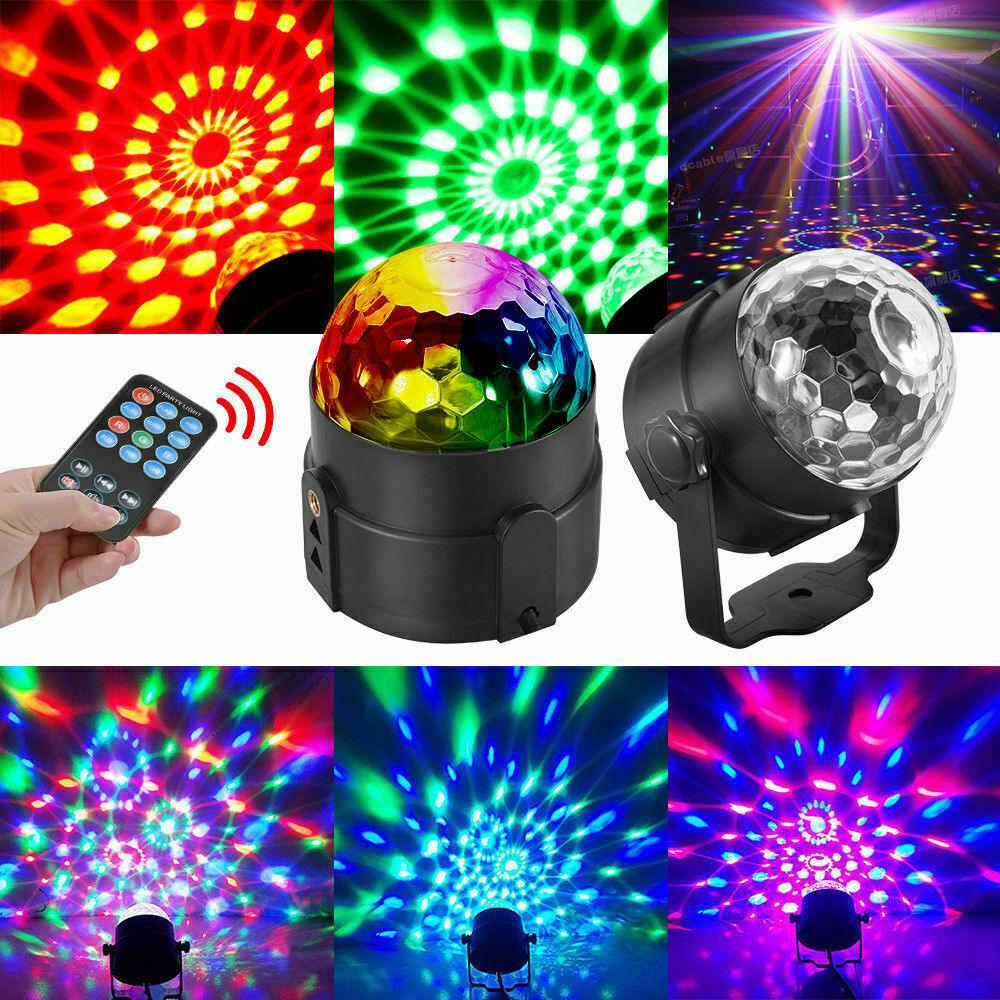 RGB LED Disco Ball DJ Party Light Effect Strobe Remote USB Auto Sound Activated - Office Catch