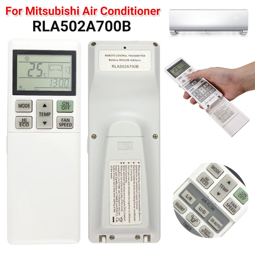 RLA502A700L RLA502A700R RLA502A700L SRR60ZMS Remote Control For Mitsubishi Air Conditioner - Office Catch