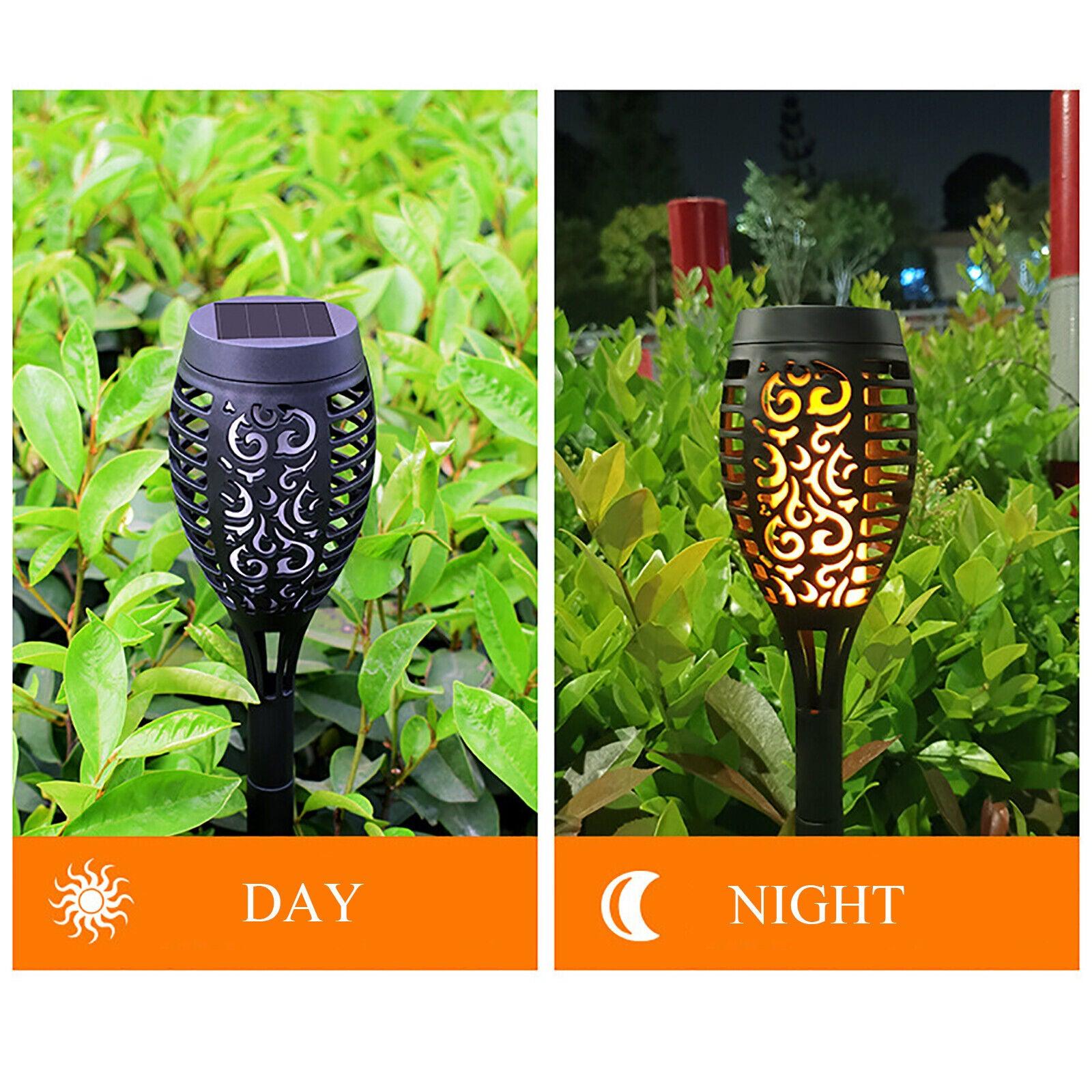 Solar Torch Light Flickering Flame 4 Pack Waterproof Lamp - Office Catch
