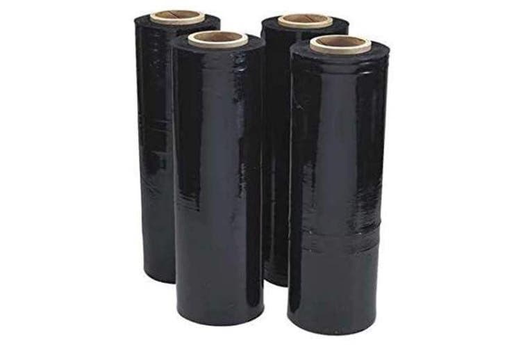 Stretch Film BLACK Hand Use 500mm x 450m | 25UM Pallet Shrink Wrap 1 / 2 / 4 - Office Catch