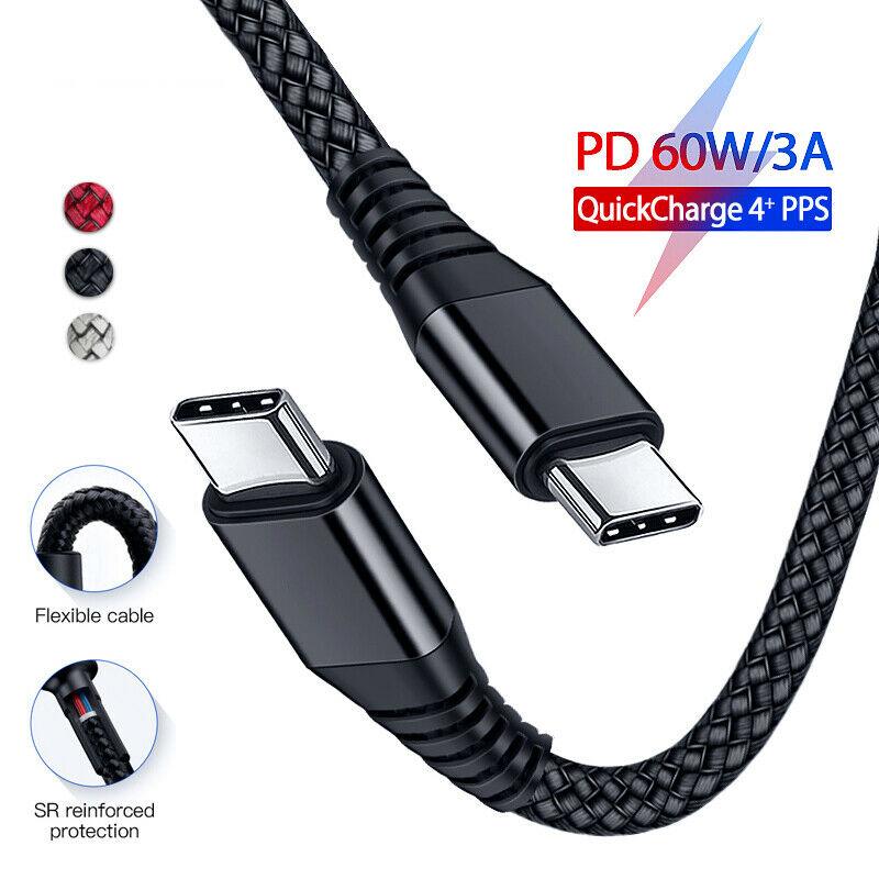 Type-C to USB-C 3.1 Male to Male Charging Cable | with Sync PD Type C to Type C Mac Pixel Samsung - Office Catch