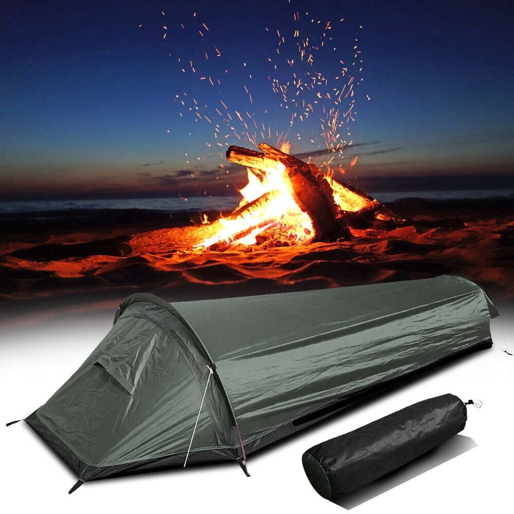 Ultralight Bivy Camping Tent Waterproof Sleeping Bag Travel Backpack Single Tent - Office Catch