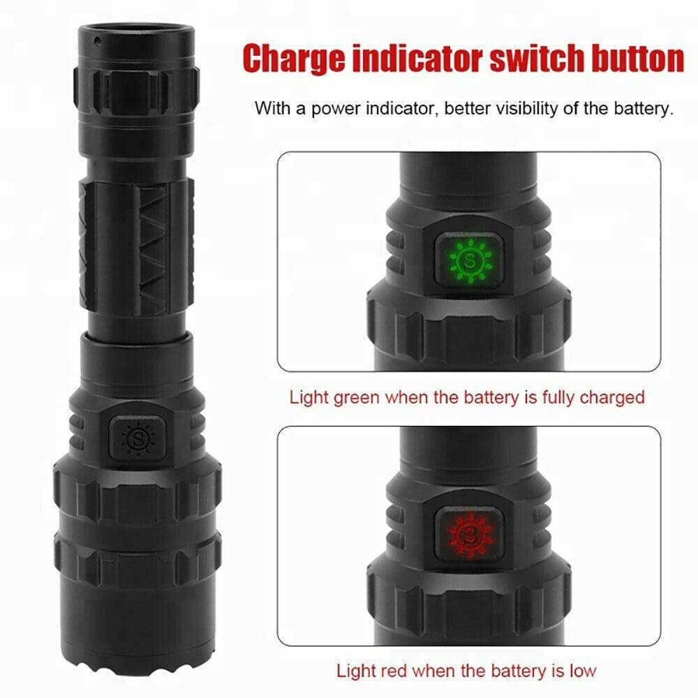 USB Rechargeable Tactical Flashlight | 180000LM L2 - Office Catch