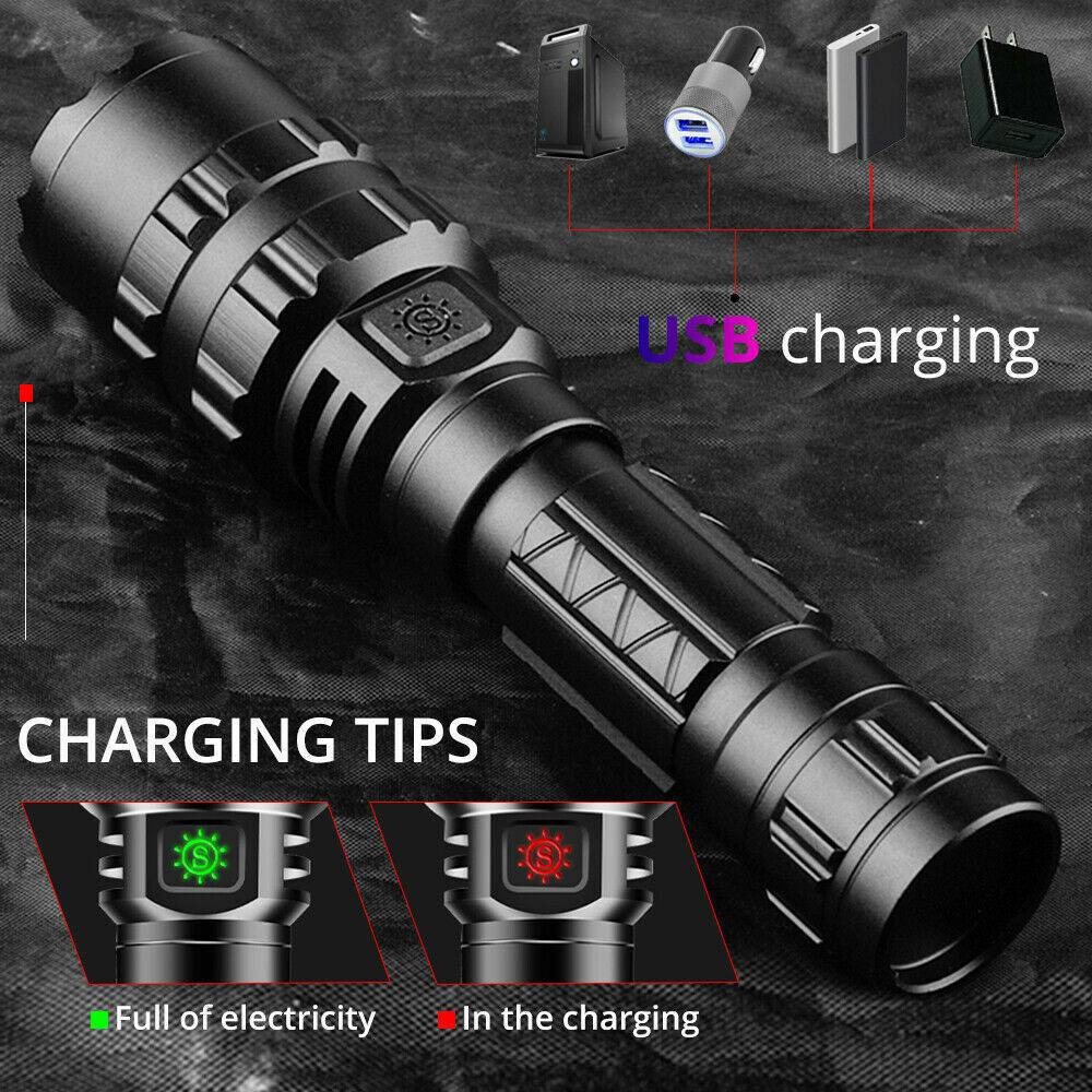 USB Rechargeable Tactical Flashlight | 180000LM L2 - Office Catch