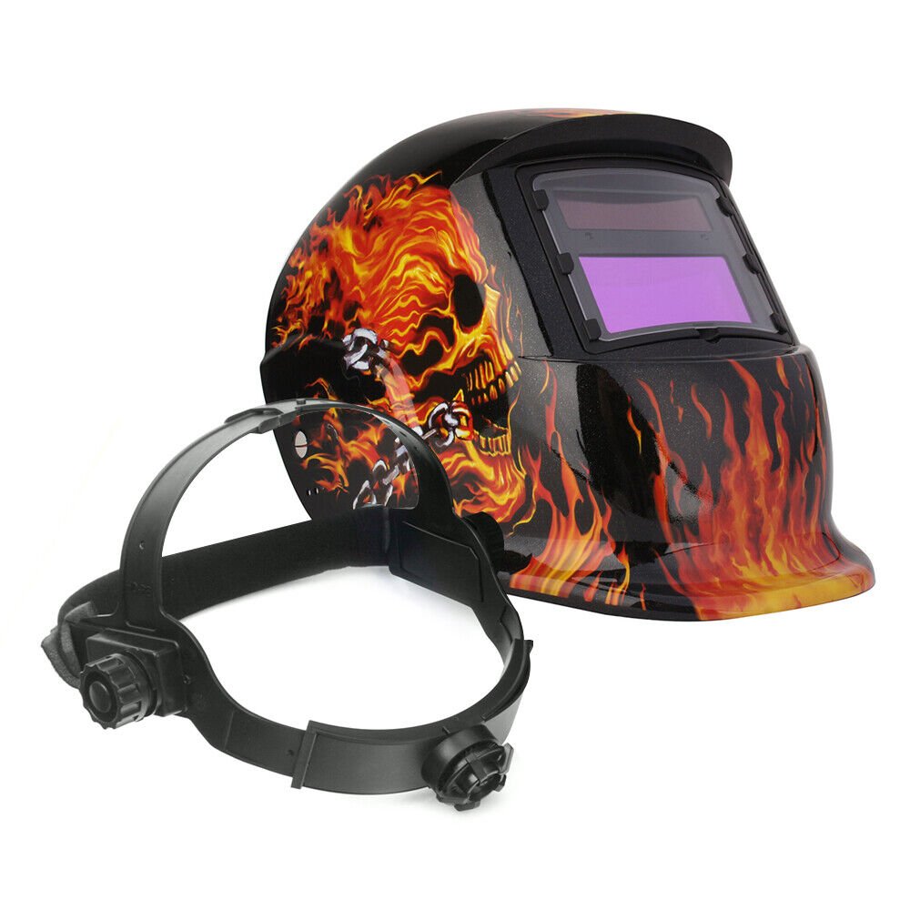 Welding Helmet Auto Darkening Large View ARC TIG MIG Solar Powered Weld - Office Catch