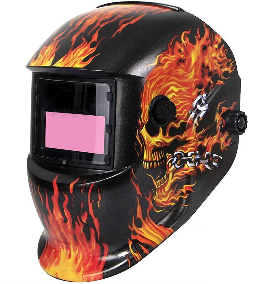 Welding Helmet Auto Darkening Large View ARC TIG MIG Solar Powered Weld - Office Catch