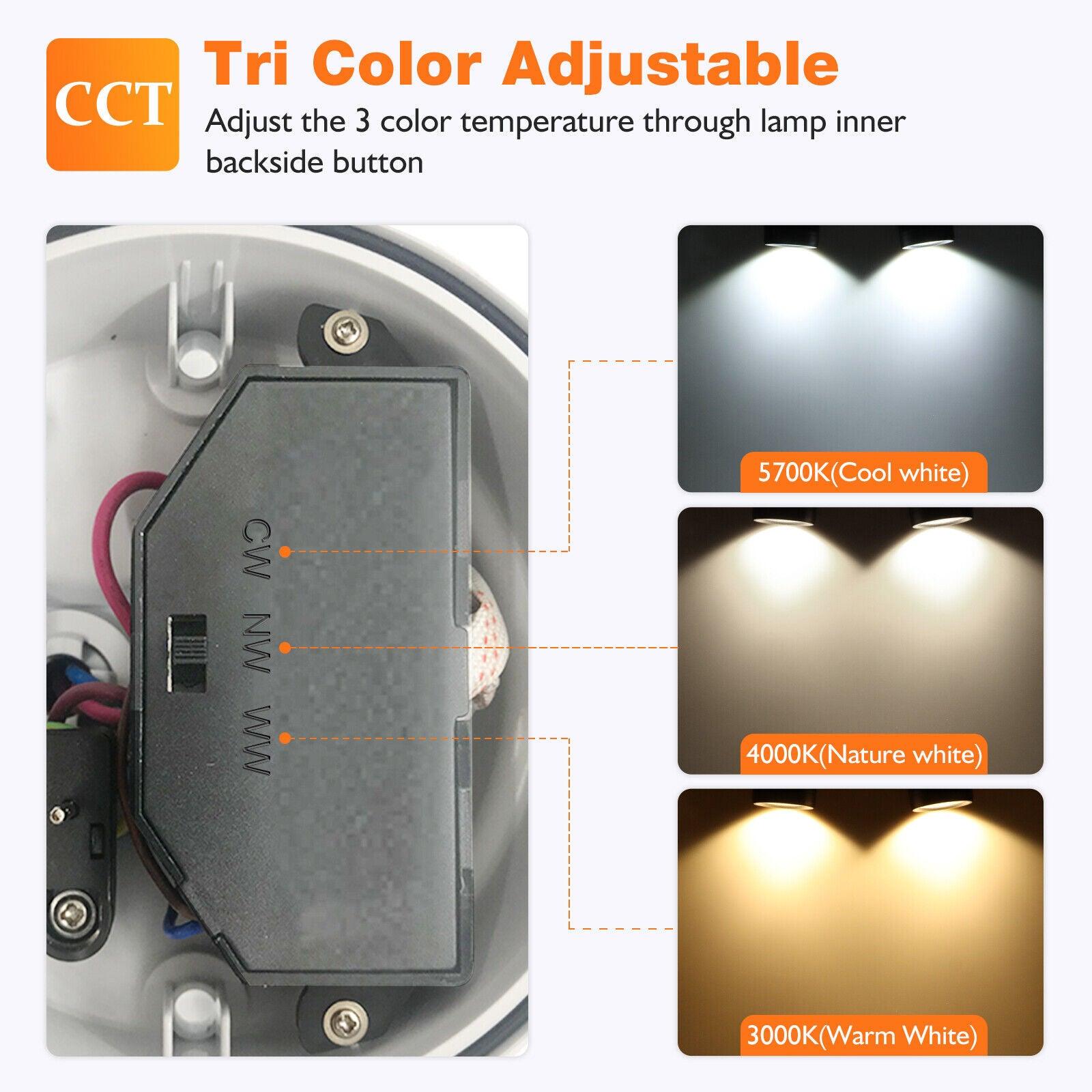 White Sensor LED Twin Floodlight Spotlight Outdoor Security For Garage IP54 - Office Catch