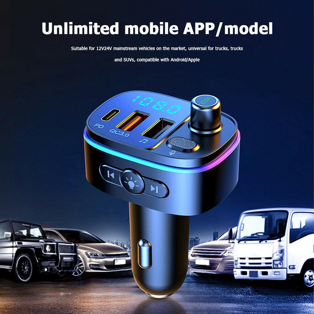 Wireless Car Bluetooth Handsfree FM Transmitter MP3 Adapter DUAL Fast Charger - Office Catch