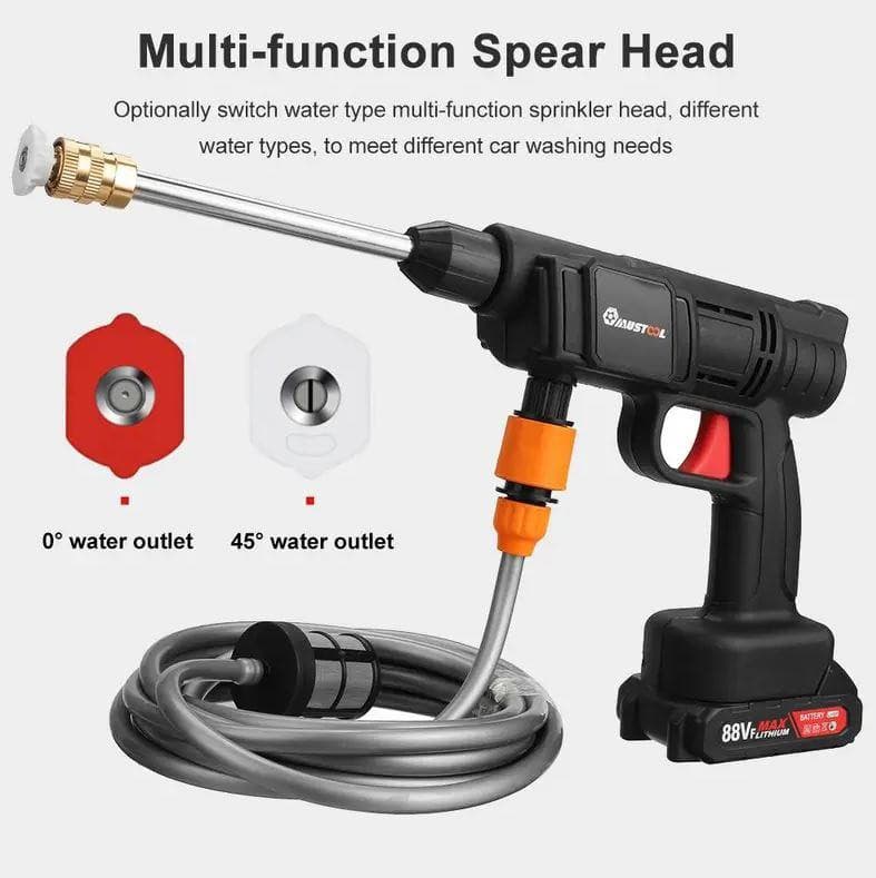 Wireless Cordless Car Pressure Washer Gun With Hose and 2 x 88V Batteries - Office Catch