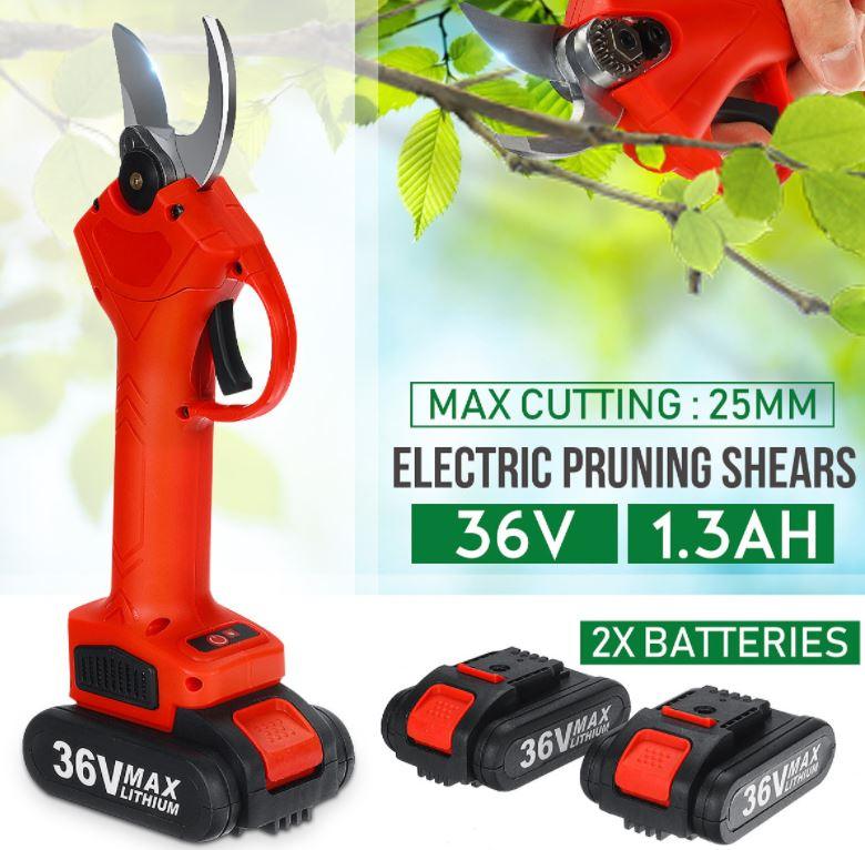 Wireless Electric Pruning Shears Li-ion Secateur Garden Branch Cutter Tools（with 2 Battery） - Office Catch