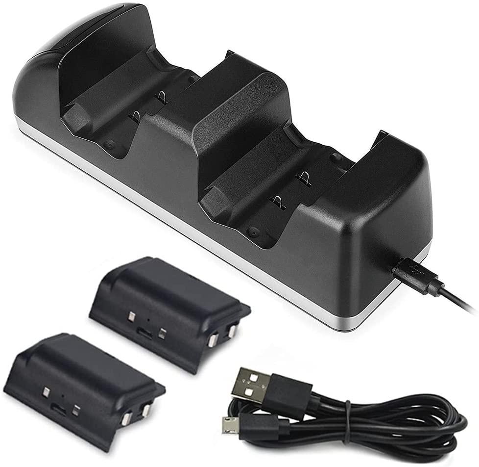 Xbox One/S/X Controller Dual Dock Charger Charging Station + 2 Rechargeable Battery - Office Catch
