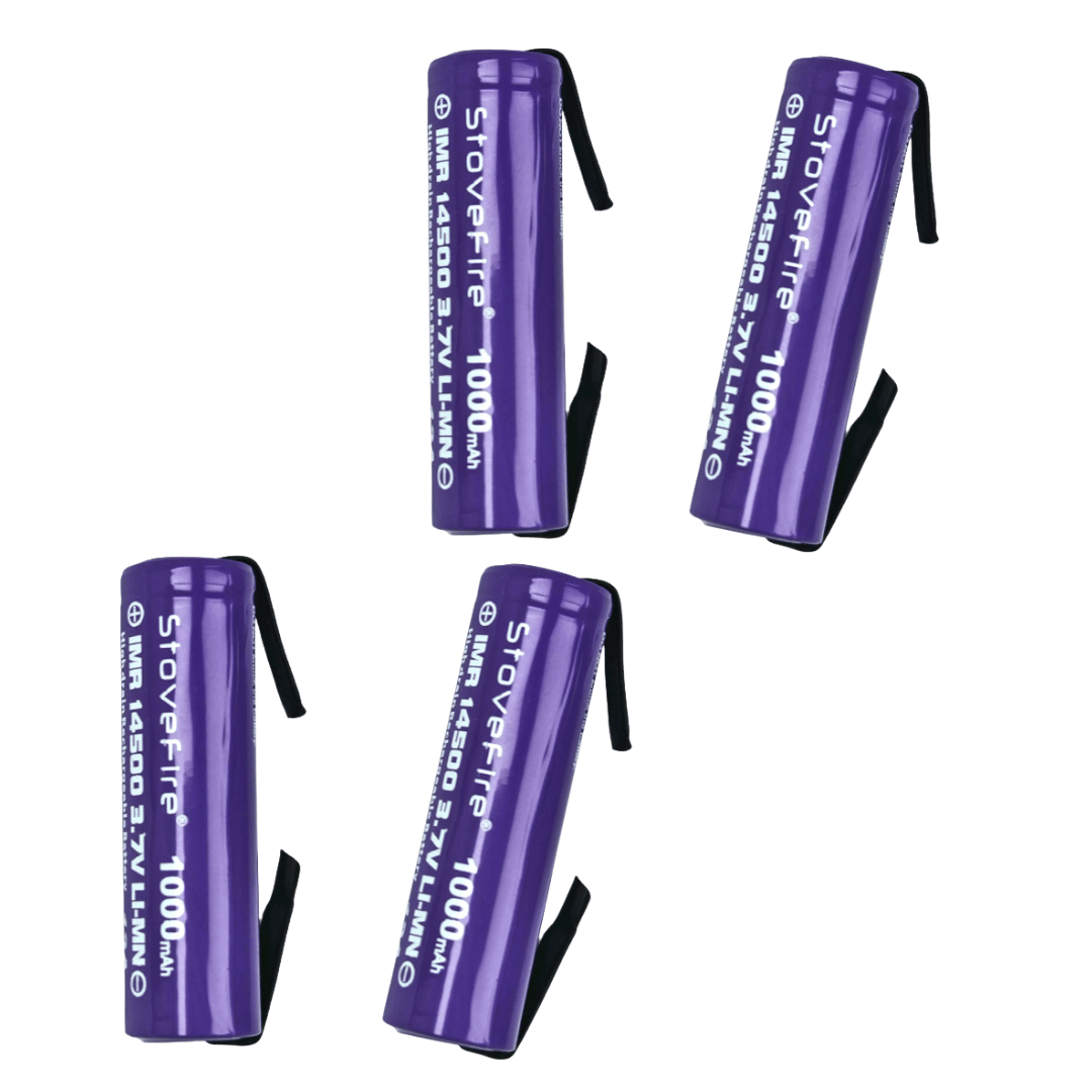 [2 Pack] 14500 1000mAh AA 3.7V Li - ion Rechargeable Batteries with Solder Tabs | Hair Clipper & Beard Shaver Compatible (Copy) (Copy) - Office Catch