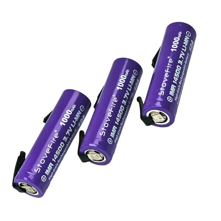 [2 Pack] 14500 1000mAh AA 3.7V Li - ion Rechargeable Batteries with Solder Tabs | Hair Clipper & Beard Shaver Compatible (Copy) (Copy) - Office Catch