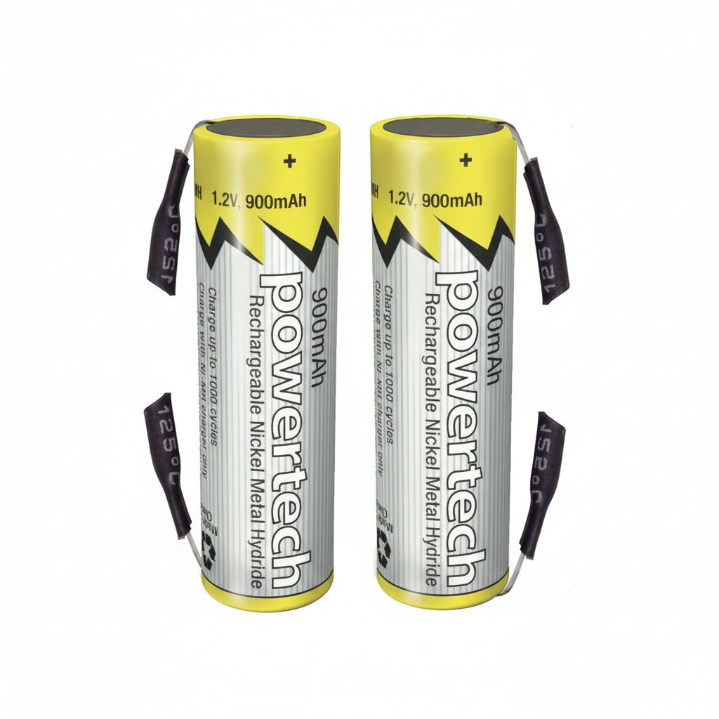 2 Pack AAA 900mAh Rechargeable Ni - MH Battery with Solder Tag – 1.2V Powertech Cell for RC Packs & Electronics (Copy) - Office Catch