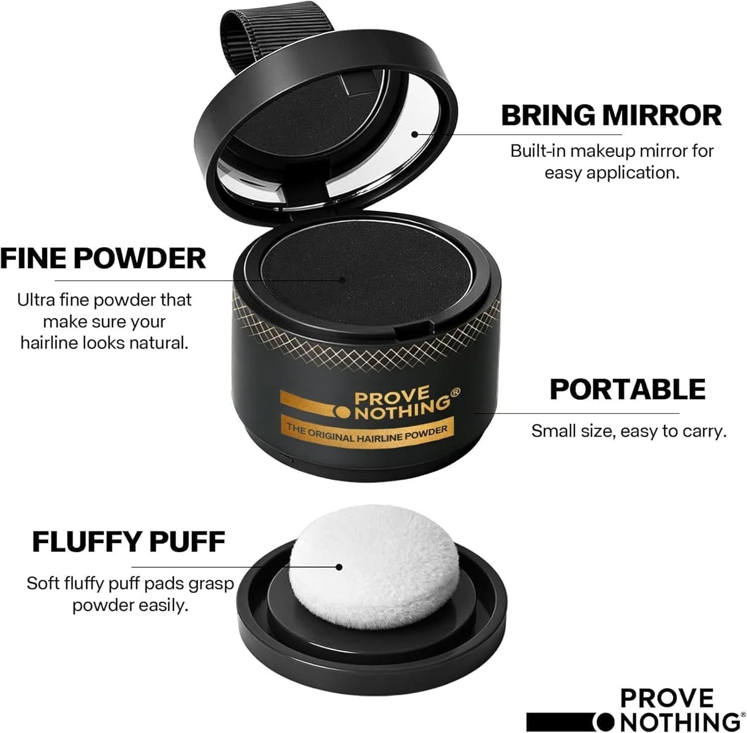 [2 Pack] Hairline Powder Instantly Conceals Hair Loss, Root Touch Up Hair Powder, Gray Hair Cover Up for Women & Men, Root Cover Up, Hair Fibers for Thinning Hair, Stain - Proof 48 Hours (Dark Brown) - Office Catch