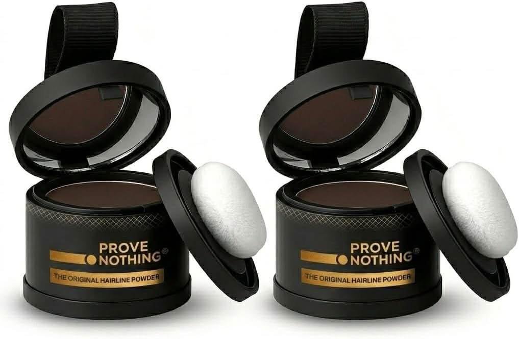 [2 Pack] Hairline Powder Instantly Conceals Hair Loss – Root Touch Up Hair Powder | Gray Hair Cover Up for Women & Men | Root Cover Up | Hair Fibers for Thinning Hair | Stain - Proof 48 Hours (Medium Brown) - Office Catch