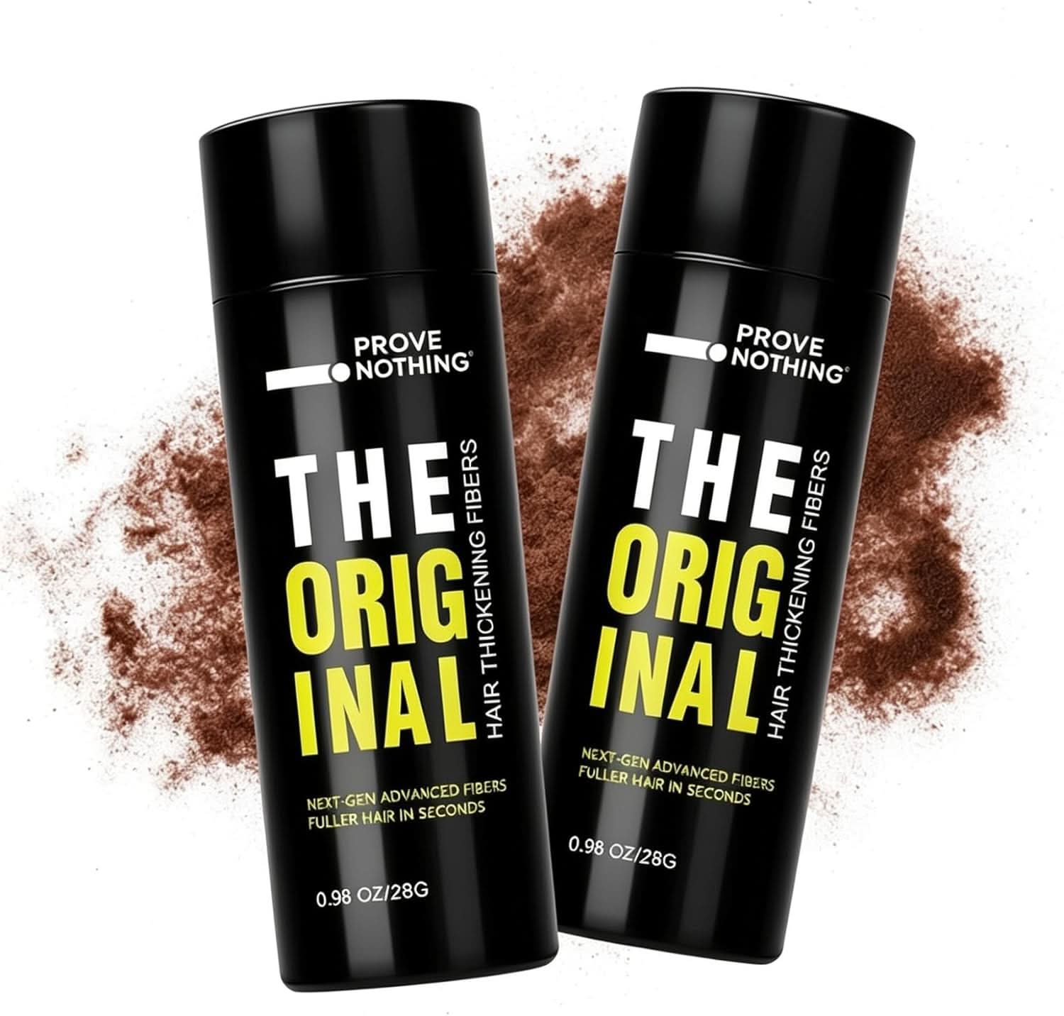 [2 PACK] PROVE NOTHING Hair Building Fibers 56g Hair Thickening Fibers for Thinning Hair Instantly Fills Bald Spots & Hair Loss Areas Natural Black, Long - Lasting Volume for Men & Women (Medium Brown) - Office Catch