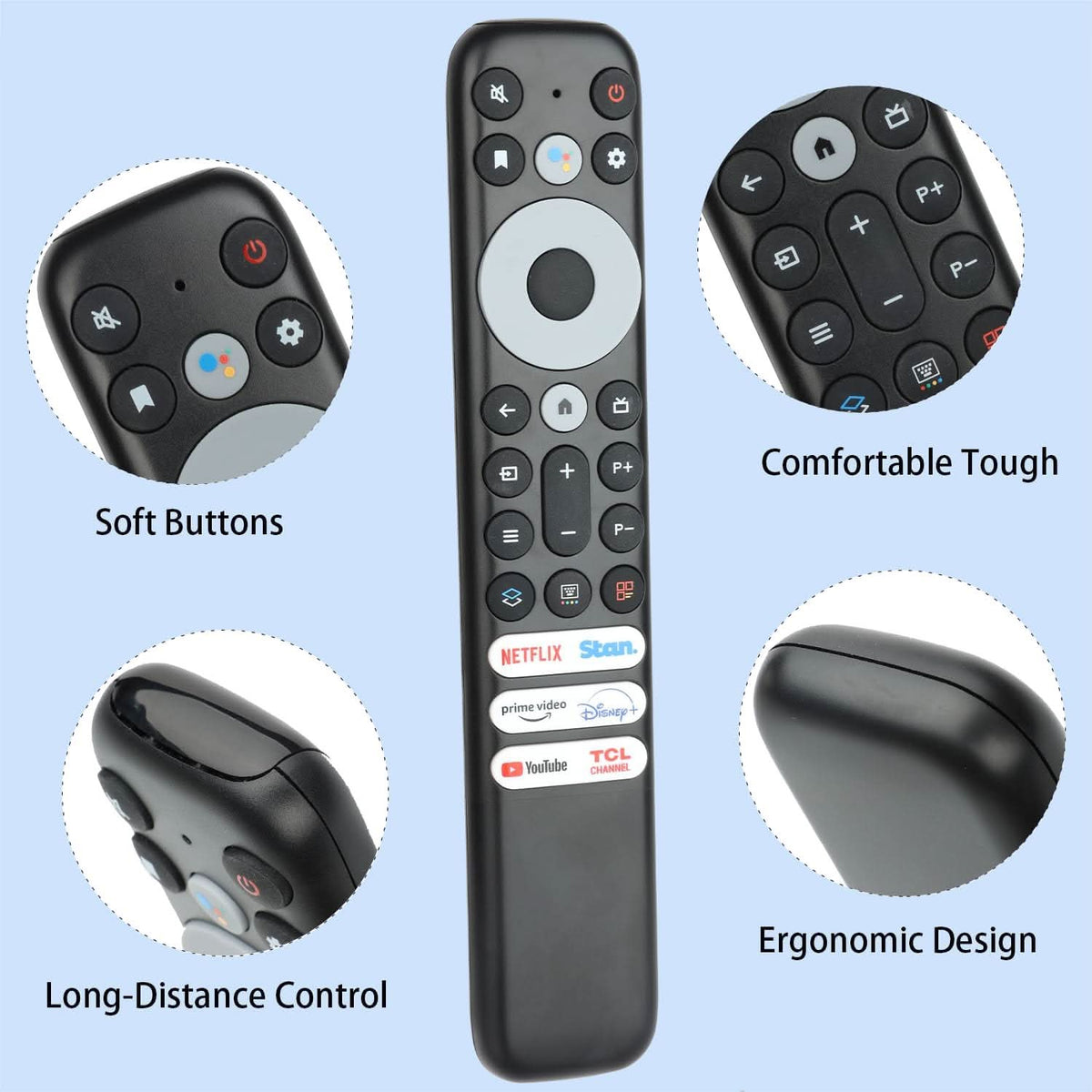 Tcl Remote Rv906 Replacement RC902V Voice Remote for TCL Smart TVs - 2 Pack