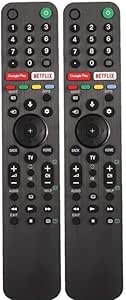 [2 Pack] RMF-TX500P Voice Remote for Sony TV KD-65X9500G KD-55X9500G KD-43X8000H KD-55A8H w/ Google Play & Netflix - Office Catch