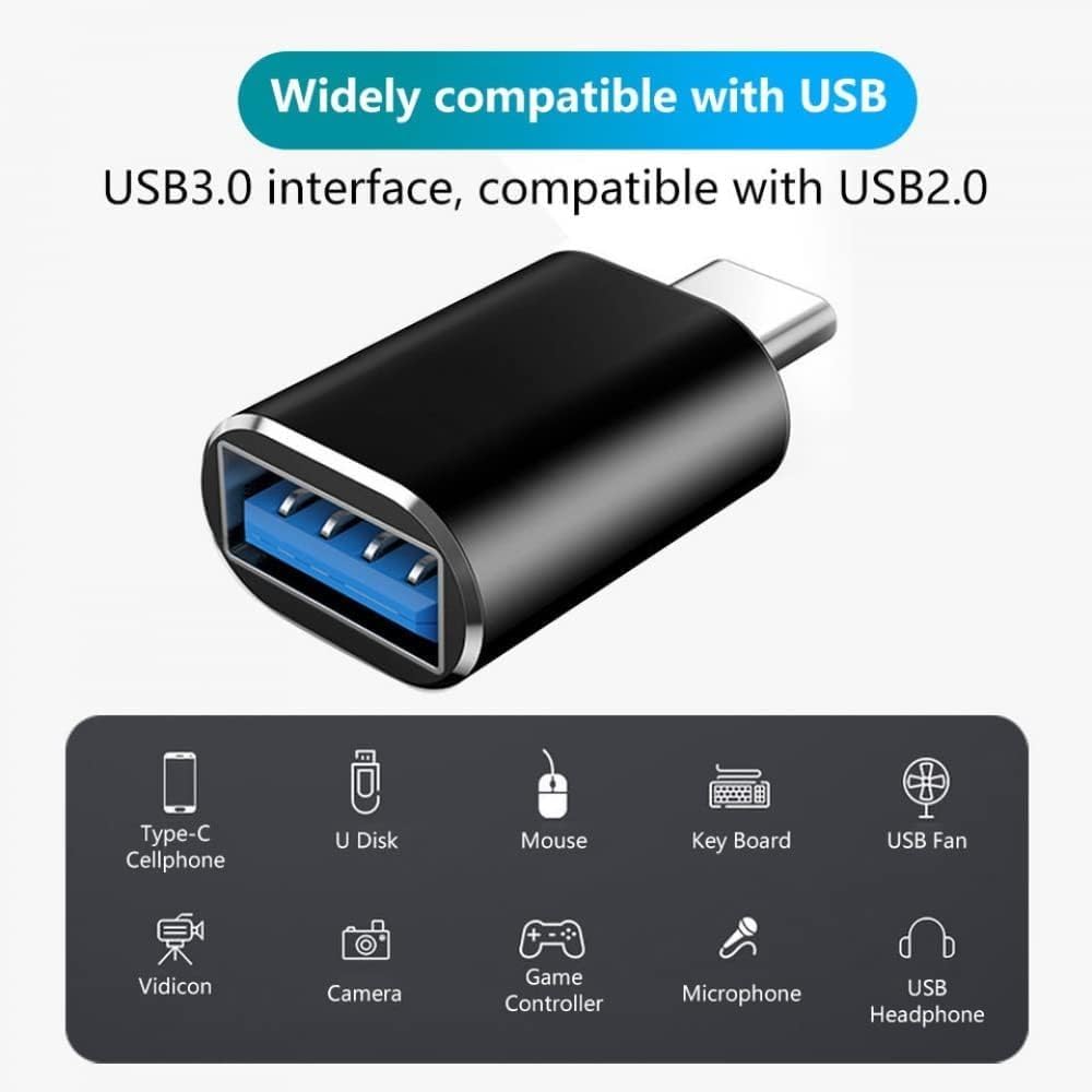 2 - Pack USB - C to USB 3.0 Adapters – Type - C to USB OTG Converter, Compatible with MacBook Pro 2023, iMac, iPad Mini 6/Pro, and Thunderbolt 4/3 Devices - Office Catch