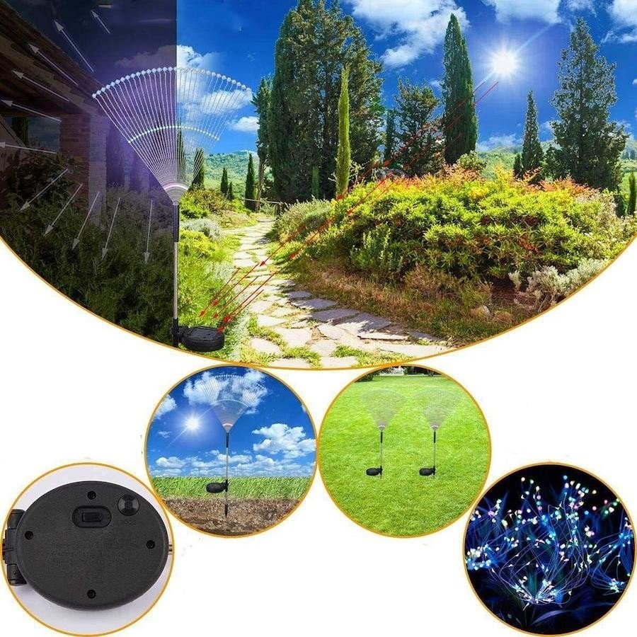 200LED Solar Firework Lights with 8 Lighting Modes – Multicolour & Warm White - Office Catch