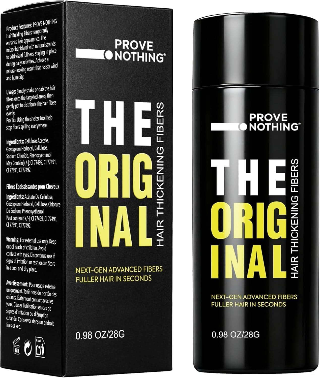 [3 PACK] PROVE Nothing 86g VALUE PACK PN Hair Fibers for Thinning Hair & Bald spots (DARK BROWN) - 3x 28g Bottles - Conceals Hair Loss in Seconds - Hair Powder for Women & Men | Designed in Australia (Medium Brown) - Office Catch