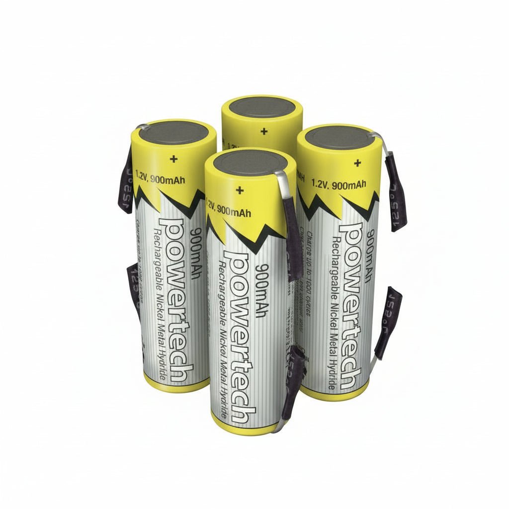 4 Pack AAA 900mAh Rechargeable Ni - MH Battery with Solder Tag – 1.2V Powertech Cell for RC Packs & Electronics (Copy) (Copy) - Office Catch