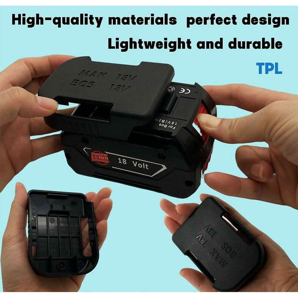 [5 Pack] Battery Holder Shelf Rack Storage Mount for 18V Makita & Bosch Batteries | Wall & Shelf Mounting Slots (Mounts Only) - Office Catch