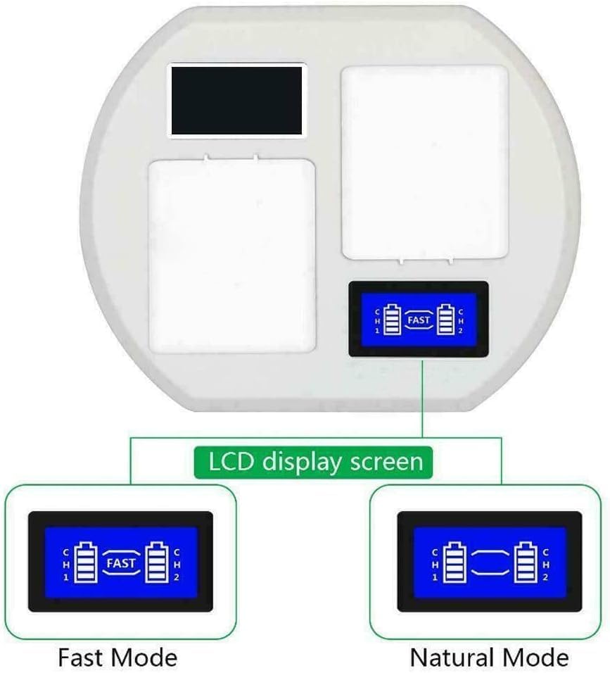 TAVICE 2-Pack 2200mAh 7.4V Replacement Batteries with Dual USB LCD Charger for Arlo Pro & Pro 2 VMA4400 VM4030