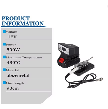 70W Cordless Soldering Iron for Milwaukee Makita DeWalt 18v Batteries | 150-480°C Digital Temperature Control - Office Catch