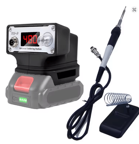 70W Cordless Soldering Iron for Milwaukee Makita DeWalt 18v Batteries | 150-480°C Digital Temperature Control - Office Catch
