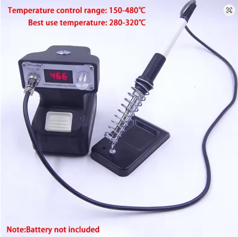 70W Cordless Soldering Iron for Milwaukee Makita DeWalt 18v Batteries | 150-480°C Digital Temperature Control - Office Catch