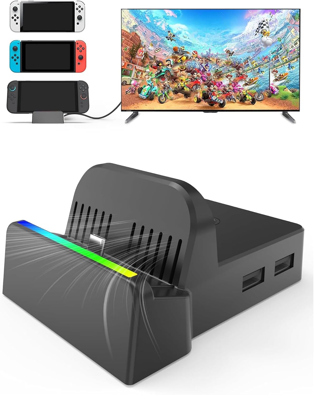 Mini TV Dock Docking Station for Nintendo Switch 1 , 2 & OLED | Portable Charging Stand