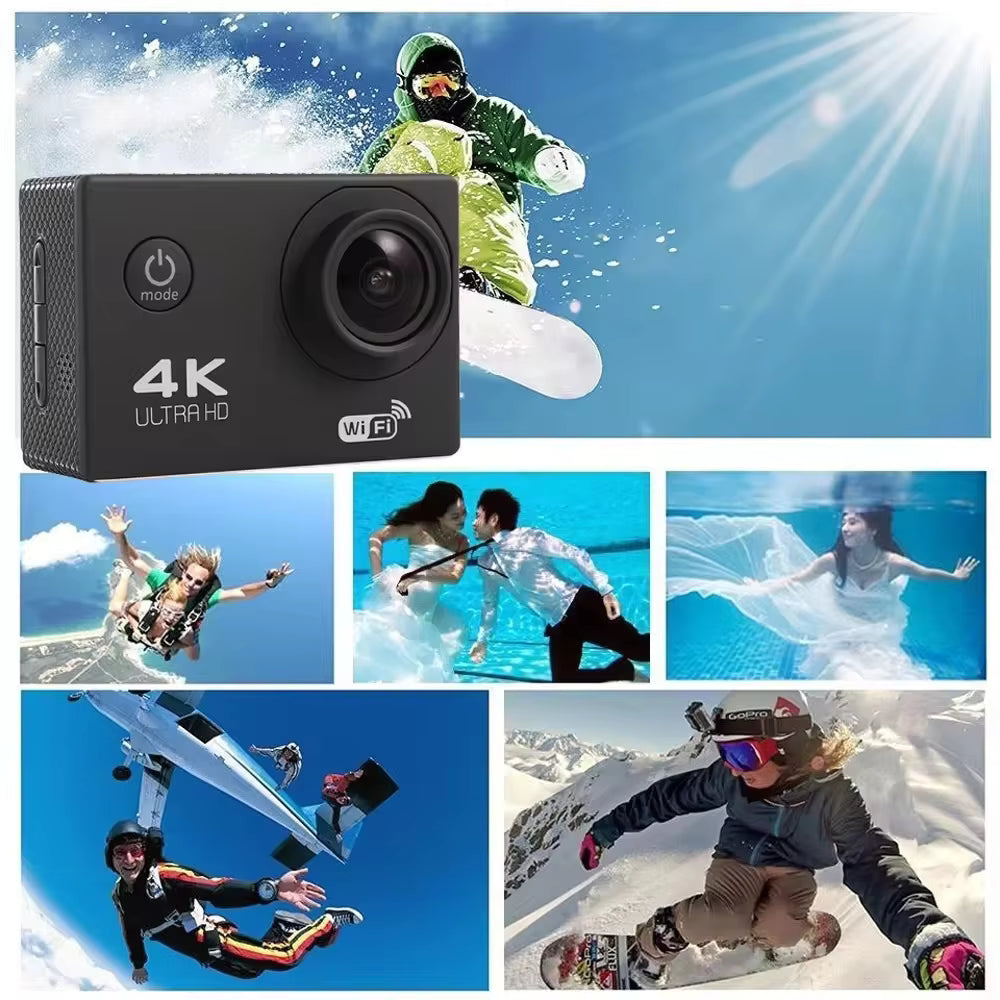 4K Action Cam with WiFi | Waterproof Sports Camera | 170° Wide Angle Lens| Remote Loop Recording | Motion Detection