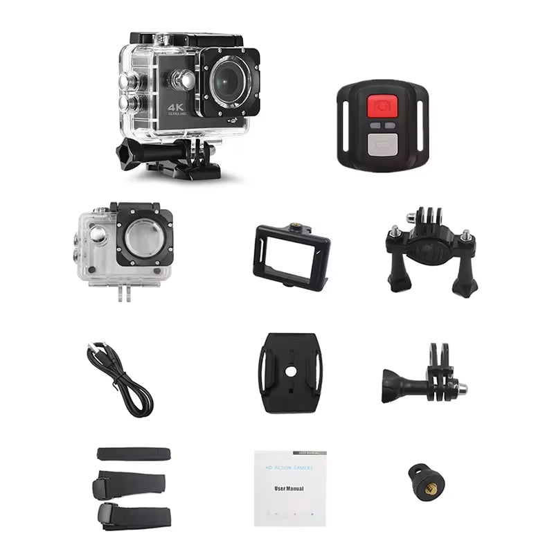4K Action Cam with WiFi | Waterproof Sports Camera | 170° Wide Angle Lens| Remote Loop Recording | Motion Detection