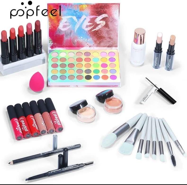 All in One Professional Makeup Kit 30 Piece Complete Set for Women & Girls | Eyes, Lips, Face & Brushes - Office Catch