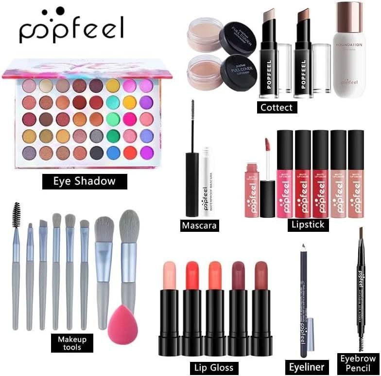 All in One Professional Makeup Kit 30 Piece Complete Set for Women & Girls | Eyes, Lips, Face & Brushes - Office Catch