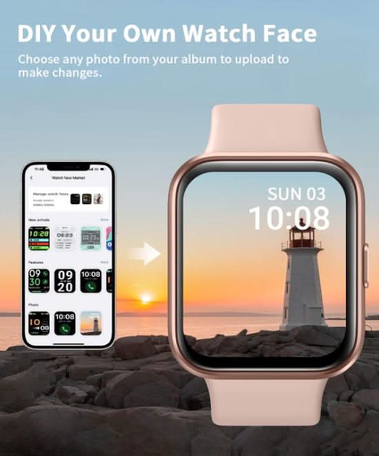 Bluetooth Smart Watch with Calling + Alexa | 1.7" Touchscreen, Heart Rate & SpO2, Sleep Tracking, Sports, Waterproof (iPhone+Android) - Office Catch