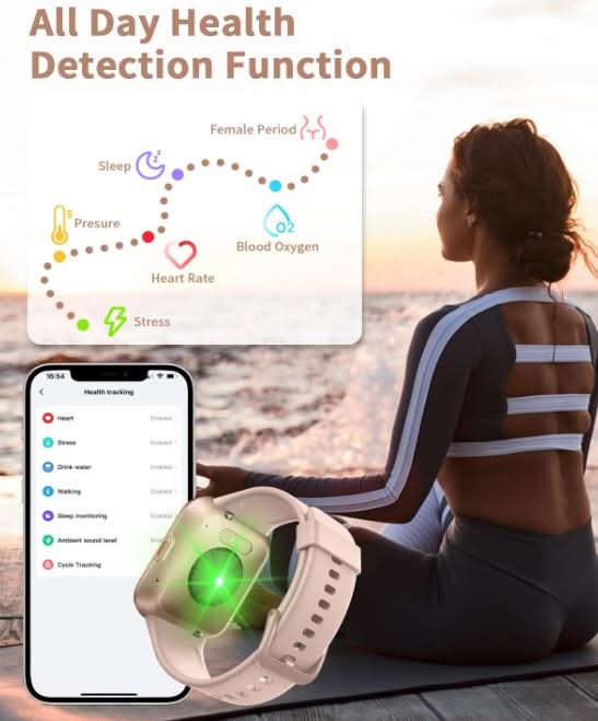 Bluetooth Smart Watch with Calling + Alexa | 1.7" Touchscreen, Heart Rate & SpO2, Sleep Tracking, Sports, Waterproof (iPhone+Android) - Office Catch