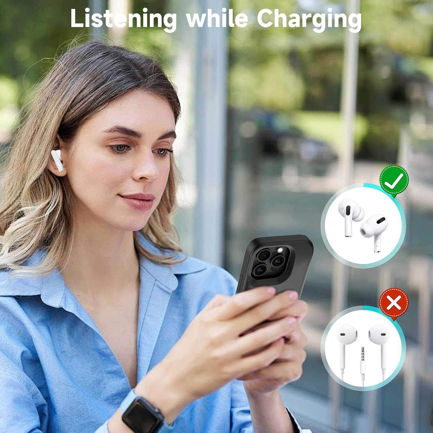 Charging Case for iPhone 17 Air with Built - in 5000mAh Battery & Foldable Stand – Slim & Durable - Office Catch