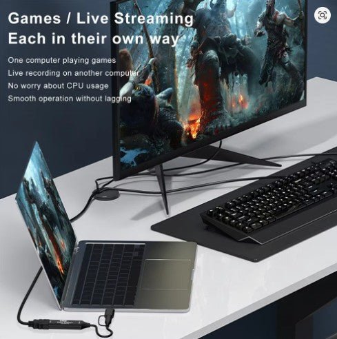 HDMI to USB Video Capture Card, USB 3.0 4K 60FPS Game Capture & Streaming Adapter - Office Catch