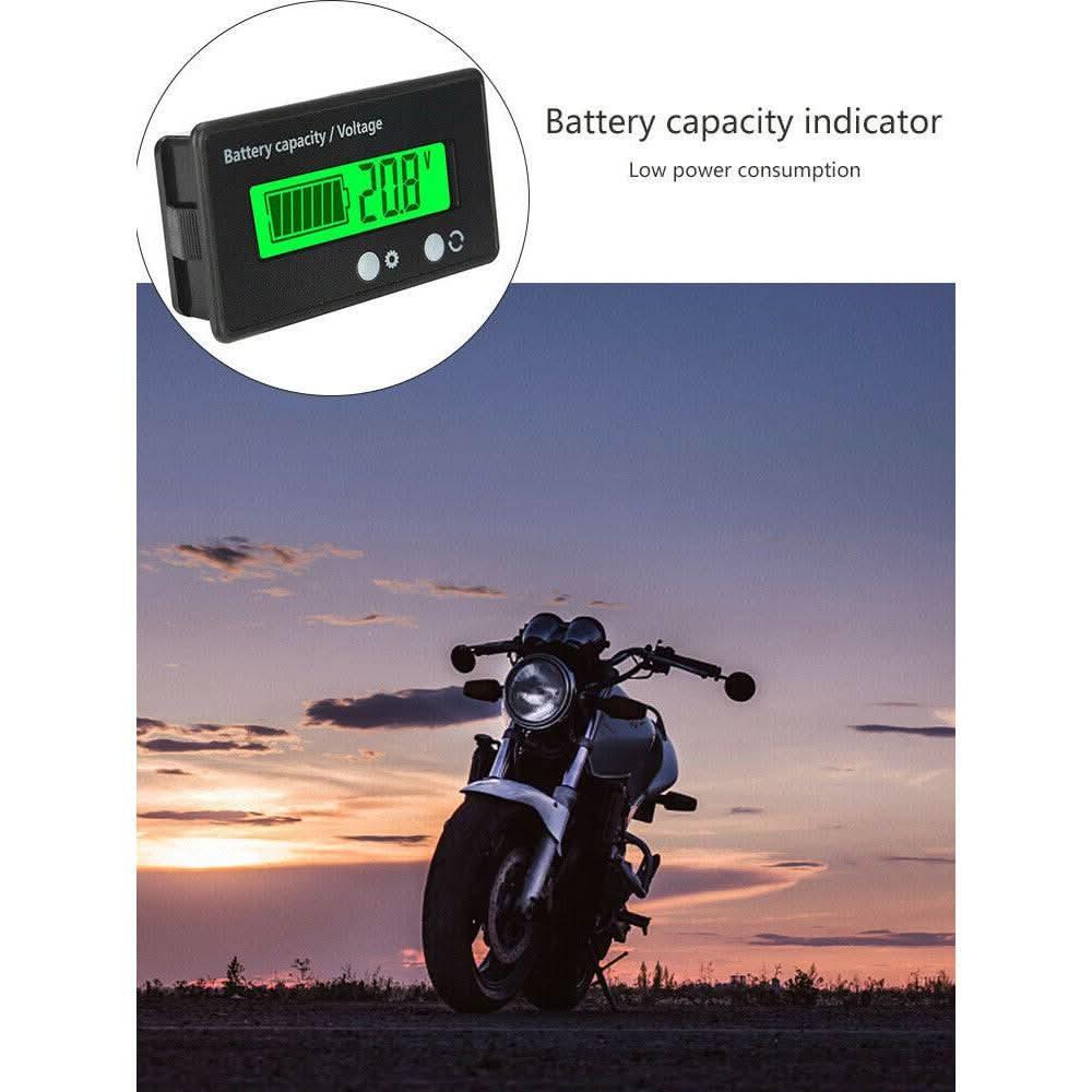 Digital Battery Capacity & Voltage Tester | LCD Battery Level Indicator for 12V 24V 36V 48V Lithium & Lead Acid Batteries
